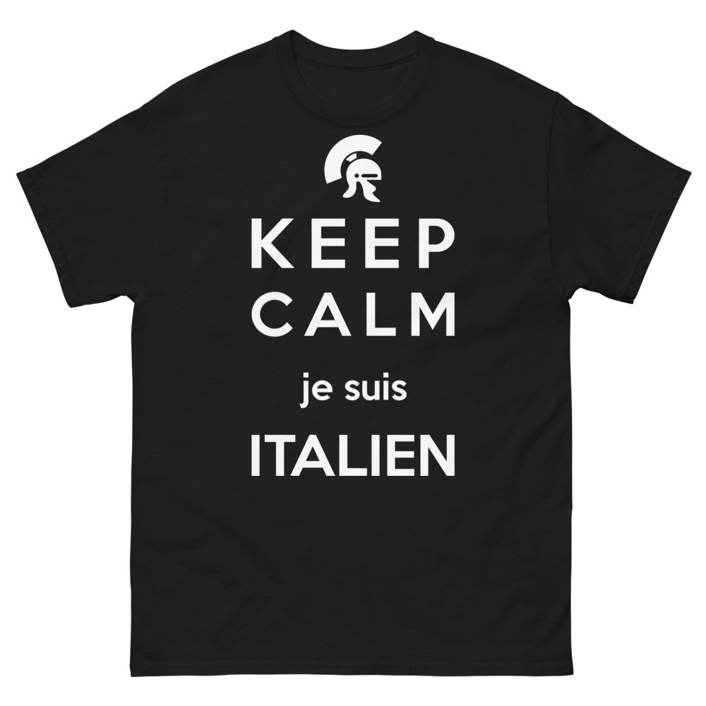 T-shirt Italien noir - Keep Calm Je Suis Italien