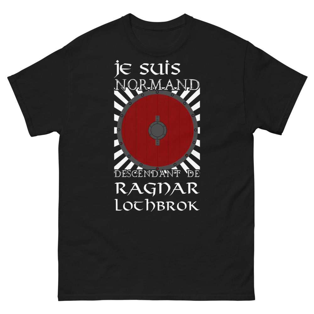 T-shirt Normand noir - Descendant de Ragnar Lothbrok