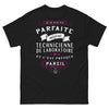 T-shirt Technicienne de Laboratoire noir - pas parfaite mais technicienne