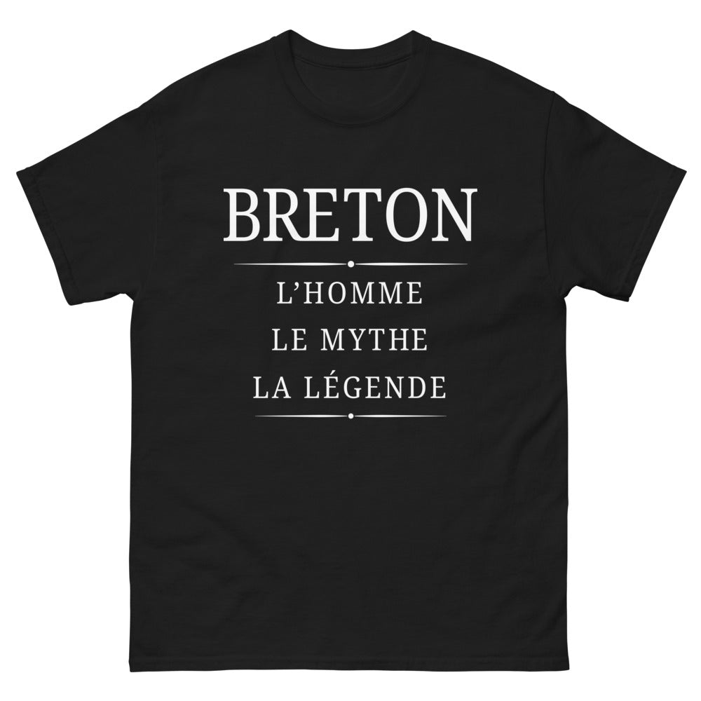 T-shirt Breton noir - l'homme, le mythe, la légende