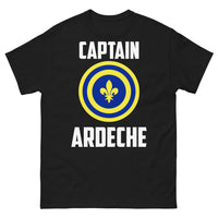 Thumbnail for T-shirt Ardèche noir - Captain Ardèche, humour ardéchois