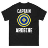 T-shirt Ardèche noir - Captain Ardèche, humour ardéchois