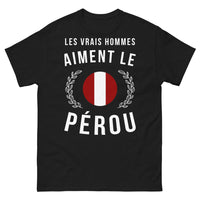 Thumbnail for T-shirt Pérou noir face - Les vrais hommes aiment le Pérou