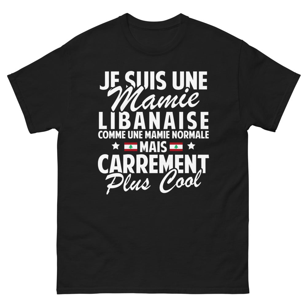 T-shirt Mamie libanaise noir - texte plus cool