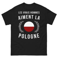 Thumbnail for T-shirt Pologne noir - Les vrais hommes aiment la Pologne
