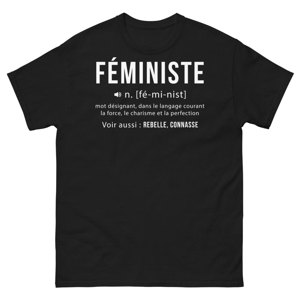 T-shirt Féministe noir - force et charisme