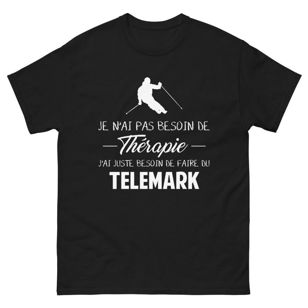 T-shirt télémark noir - esprit libre sur les pistes