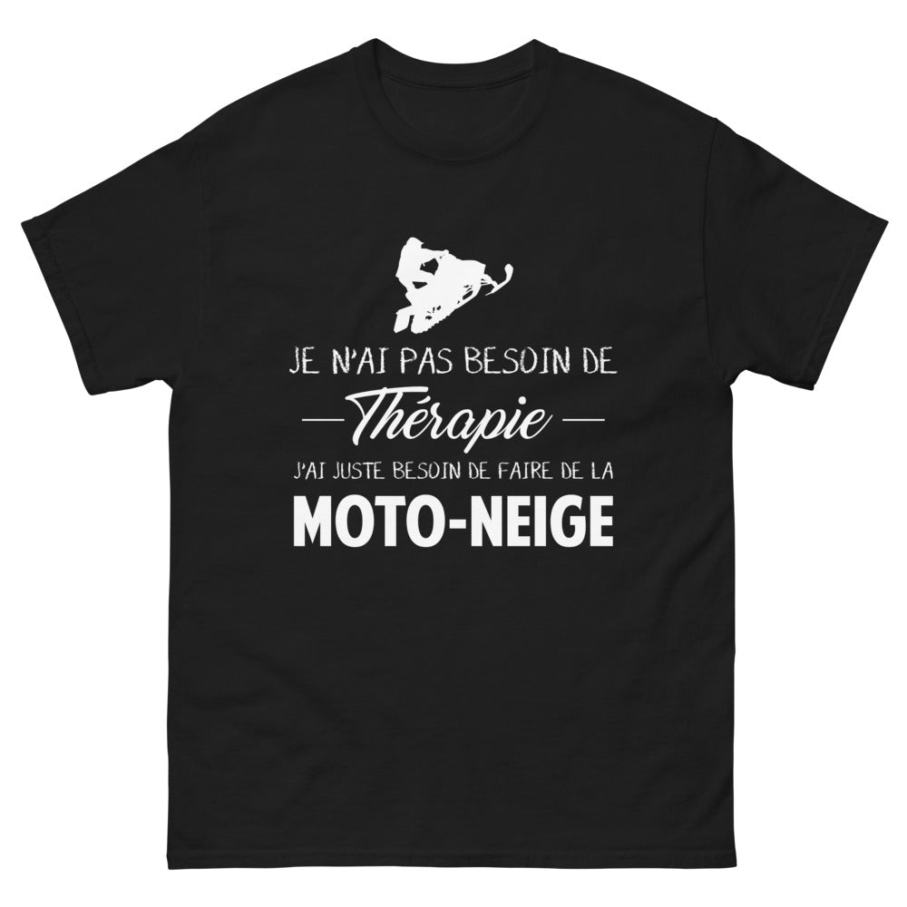 T-shirt moto-neige noir - pas besoin de thérapie