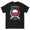 T-shirt Français et Polonais noir - double identité humoristique