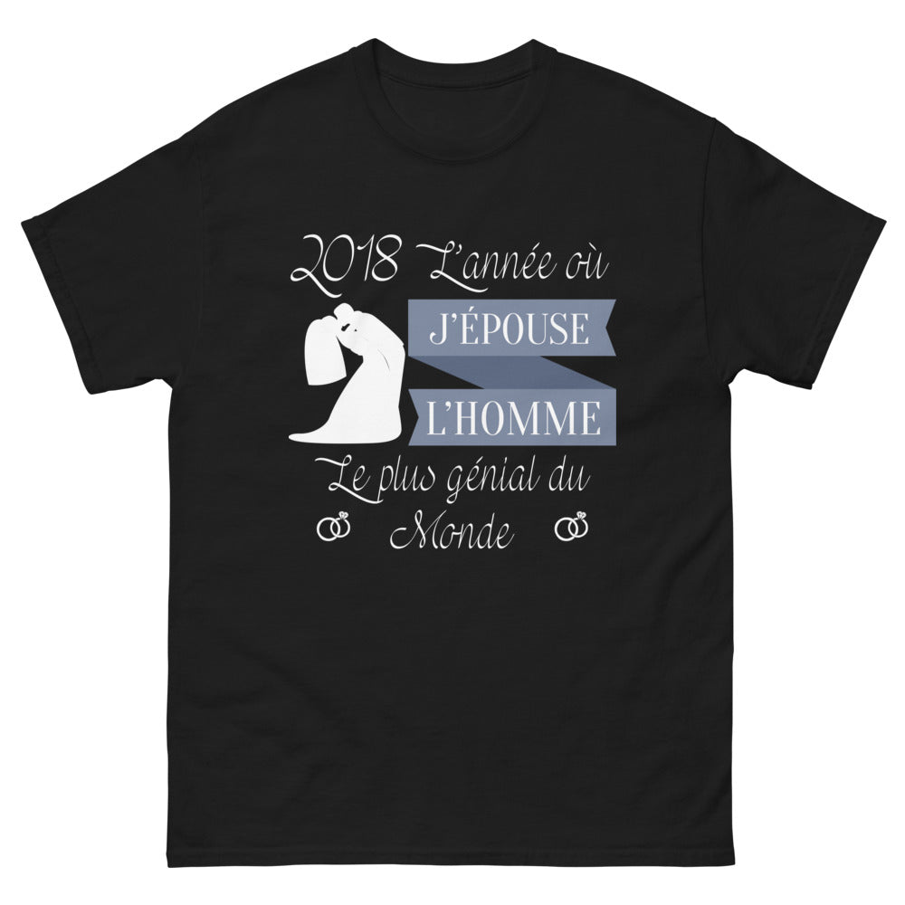 T-shirt Année 2018 noir - 2018, l'année du bonheur