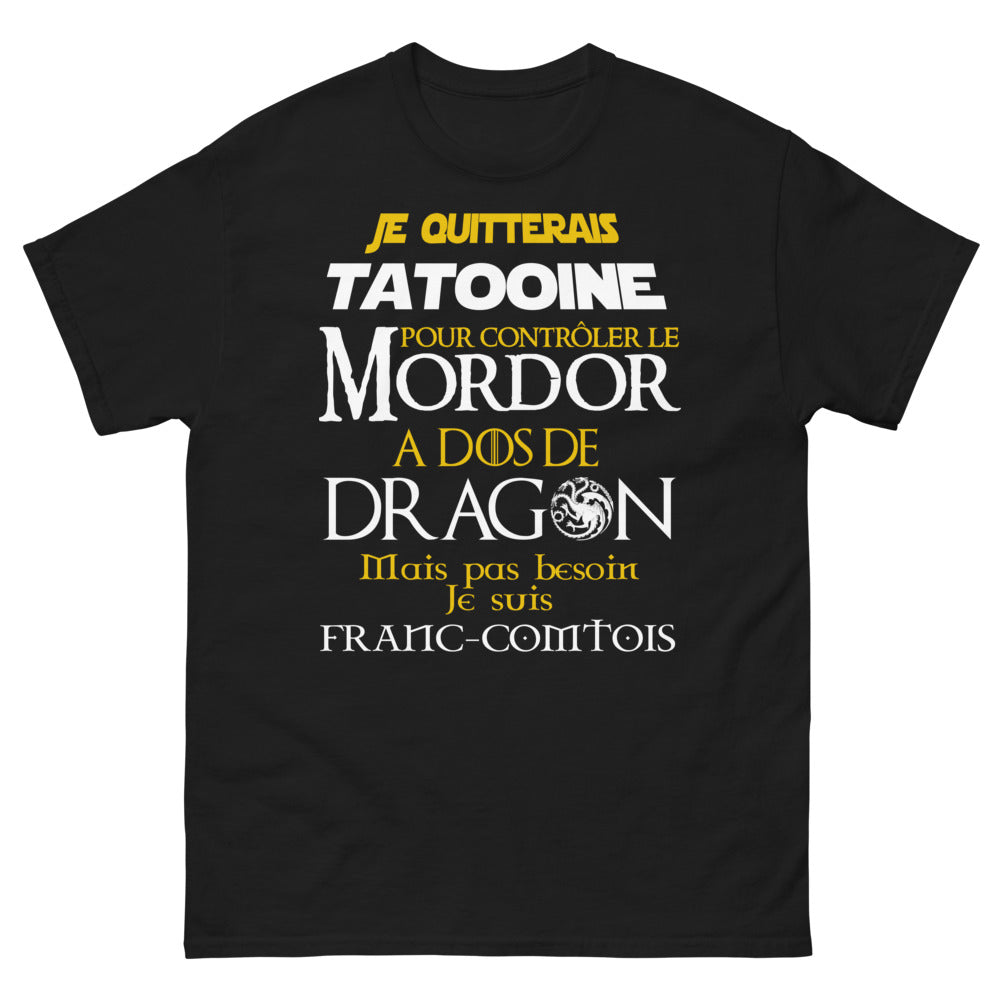 T-shirt Franc-comtois noir face - Quitter Tatooine pour le Mordor sombre