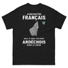 T-shirt Ardèche noir - Je suis peut-être français