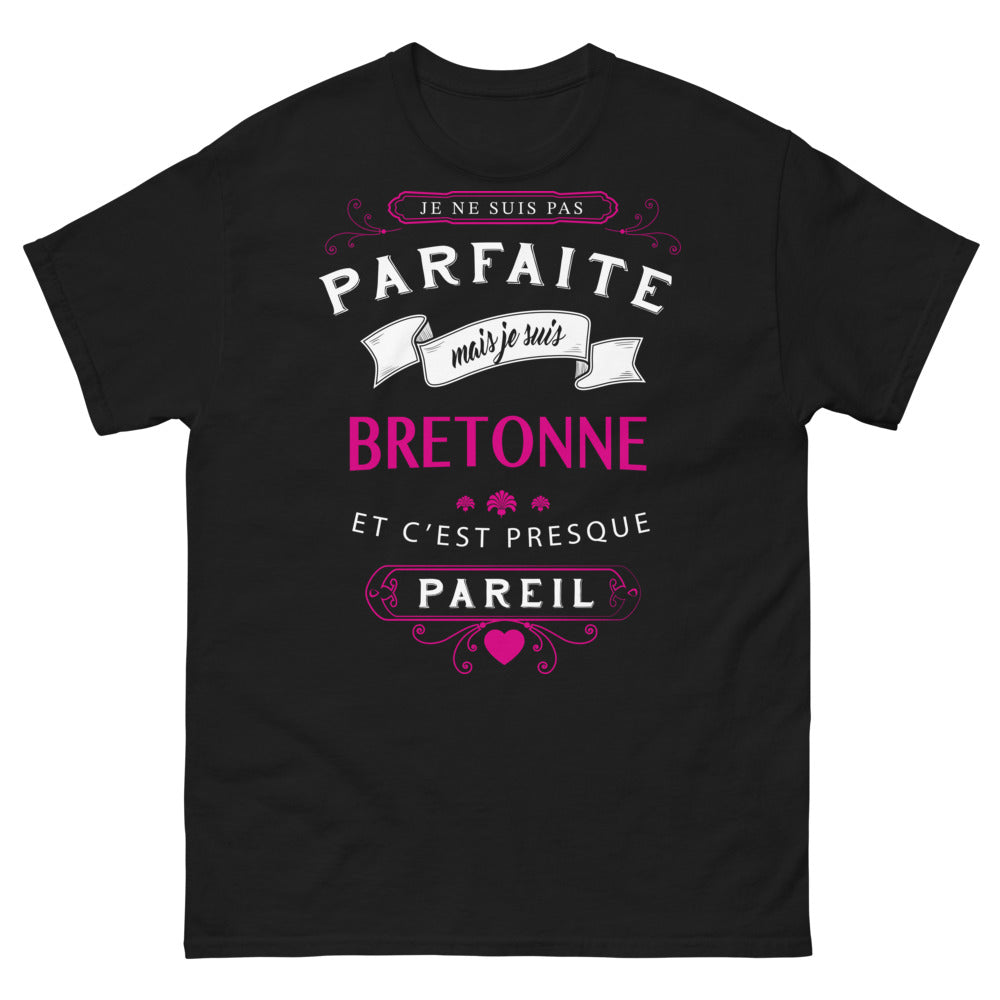 T-shirt Bretagne noir - Je ne suis pas parfaite mais je suis Bretonne