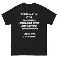 Thumbnail for T-shirt Résolutions 2018 La Réunion noir - humour nostalgique
