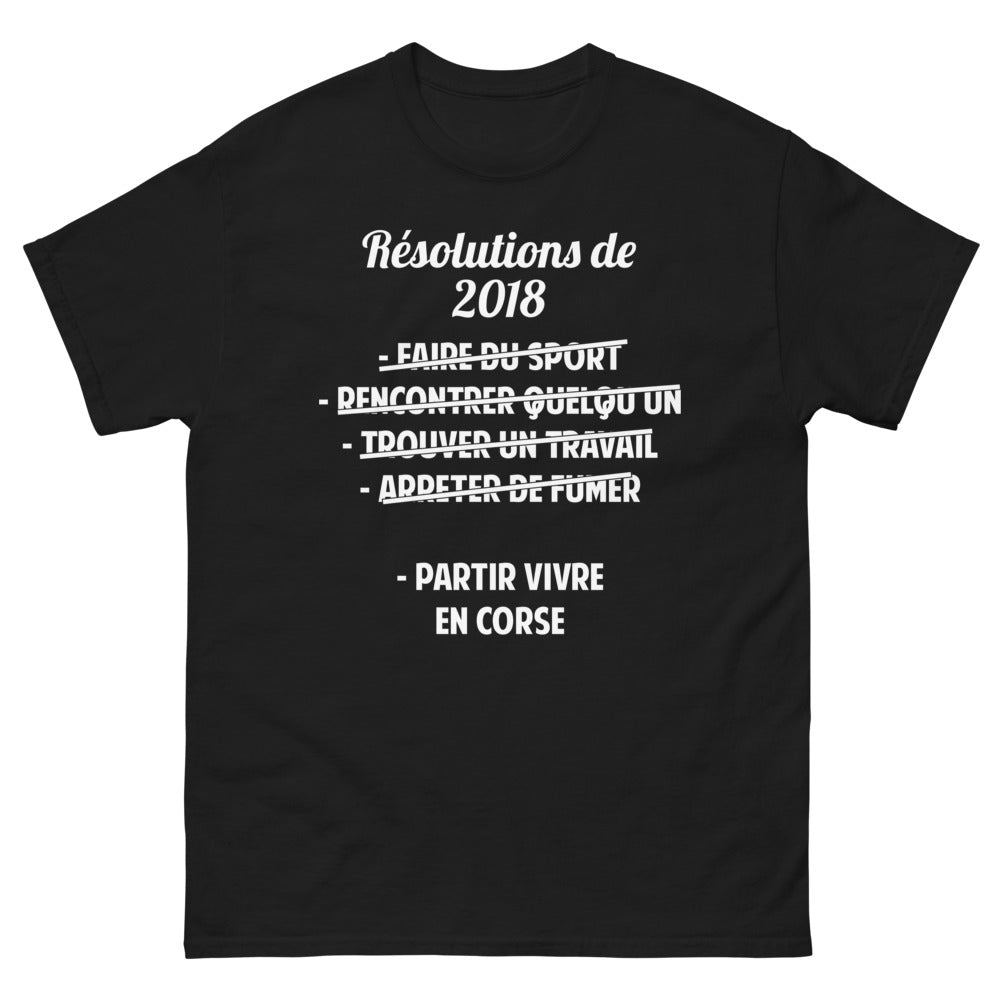 T-shirt Résolutions 2018 Corse noir - nostalgie corse