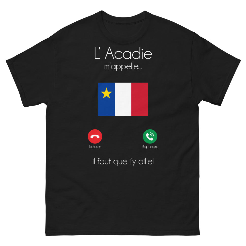 T-shirt Acadie noir - L'Acadie m'appelle