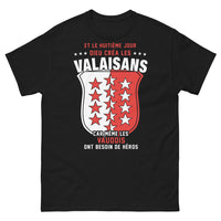 Thumbnail for T-shirt Valaisans noir - et le huitième jour créa les héros