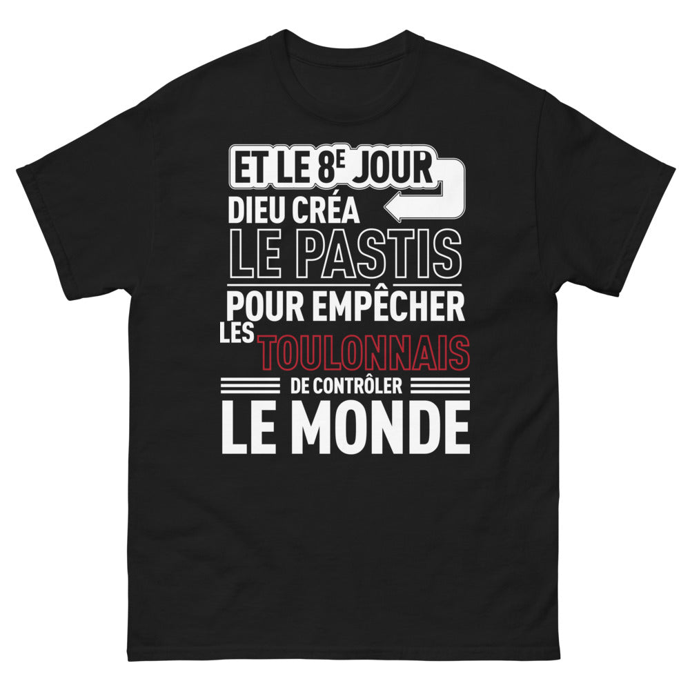 T-shirt Toulonnais noir - Et le 8e jour créa le pastis