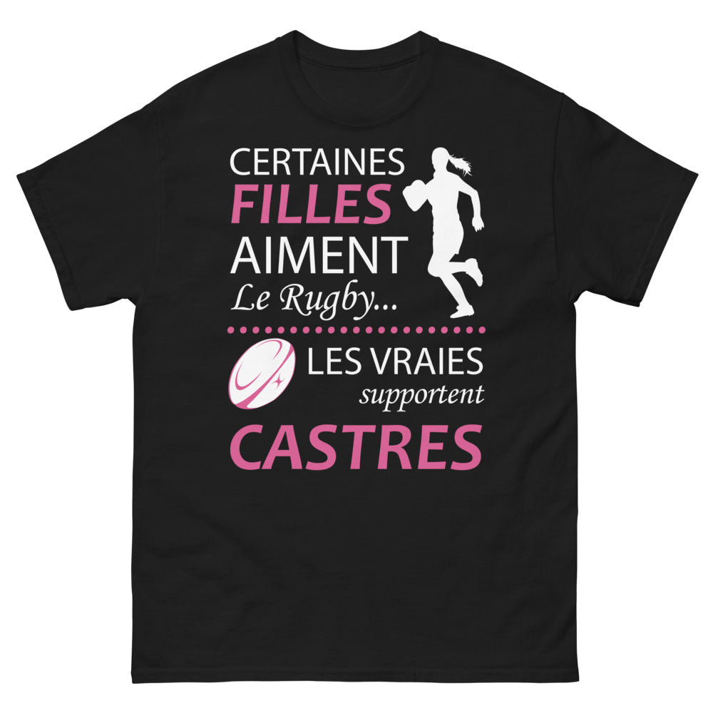T-shirt Castres noir - Certaines filles aiment le rugby
