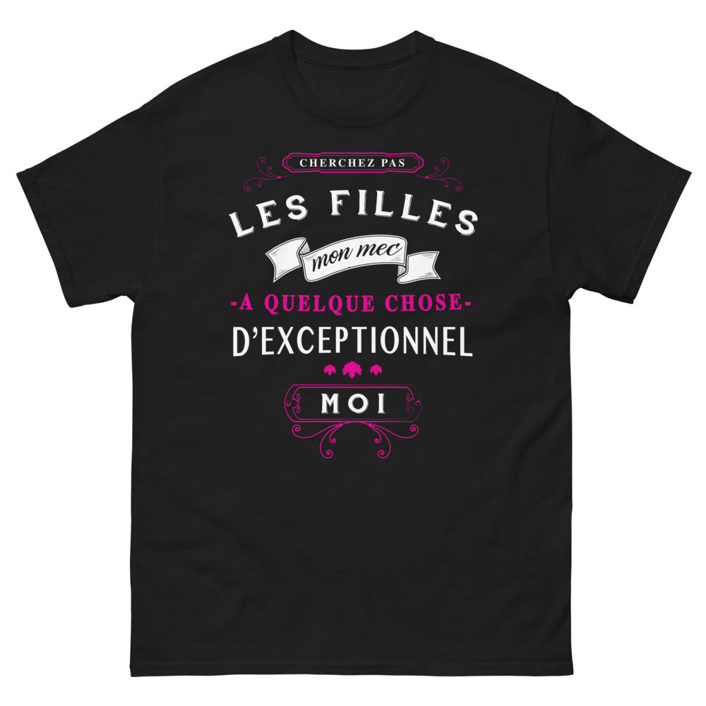 T-shirt humour amoureux noir - message audacieux