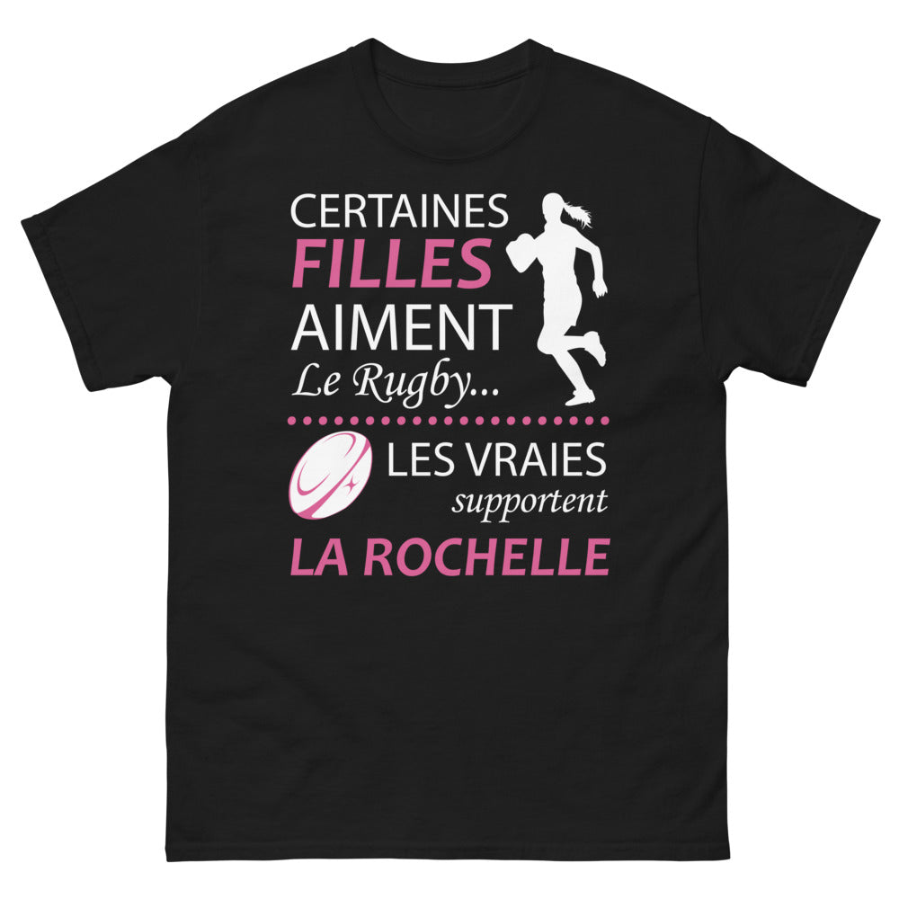 T-shirt La Rochelle noir - Certaines filles aiment le rugby