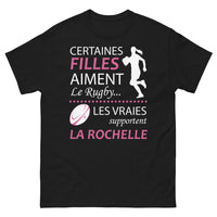 Thumbnail for T-shirt La Rochelle noir - Certaines filles aiment le rugby