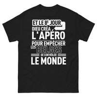 Thumbnail for T-shirt Belgique noir - Dieu créa l'apéro