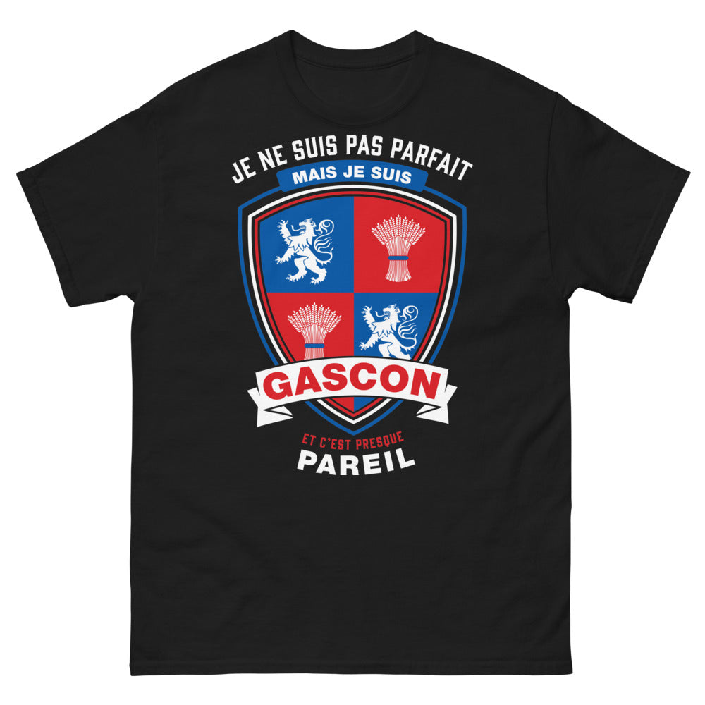 T-shirt Gascon noir face - Je ne suis pas parfait