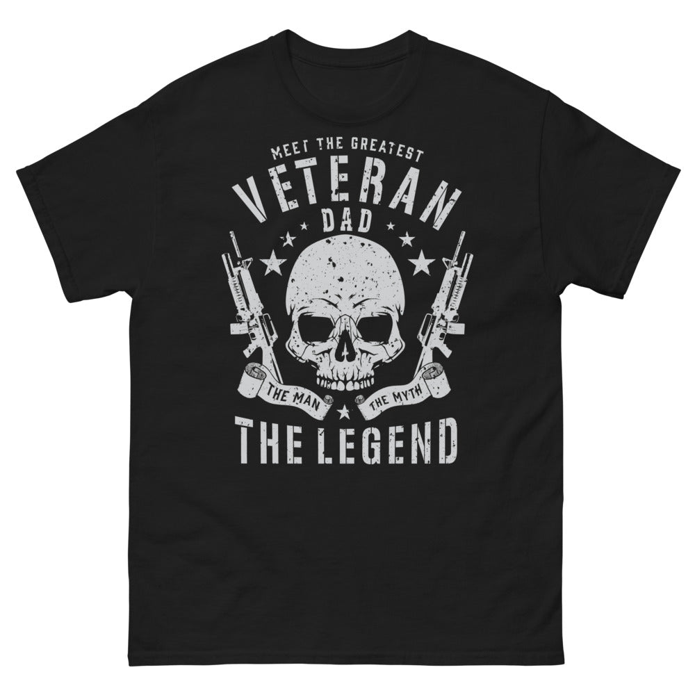 T-shirt papa vétéran noir - The Man, The Myth, The Legend