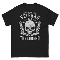 Thumbnail for T-shirt papa vétéran noir - The Man, The Myth, The Legend