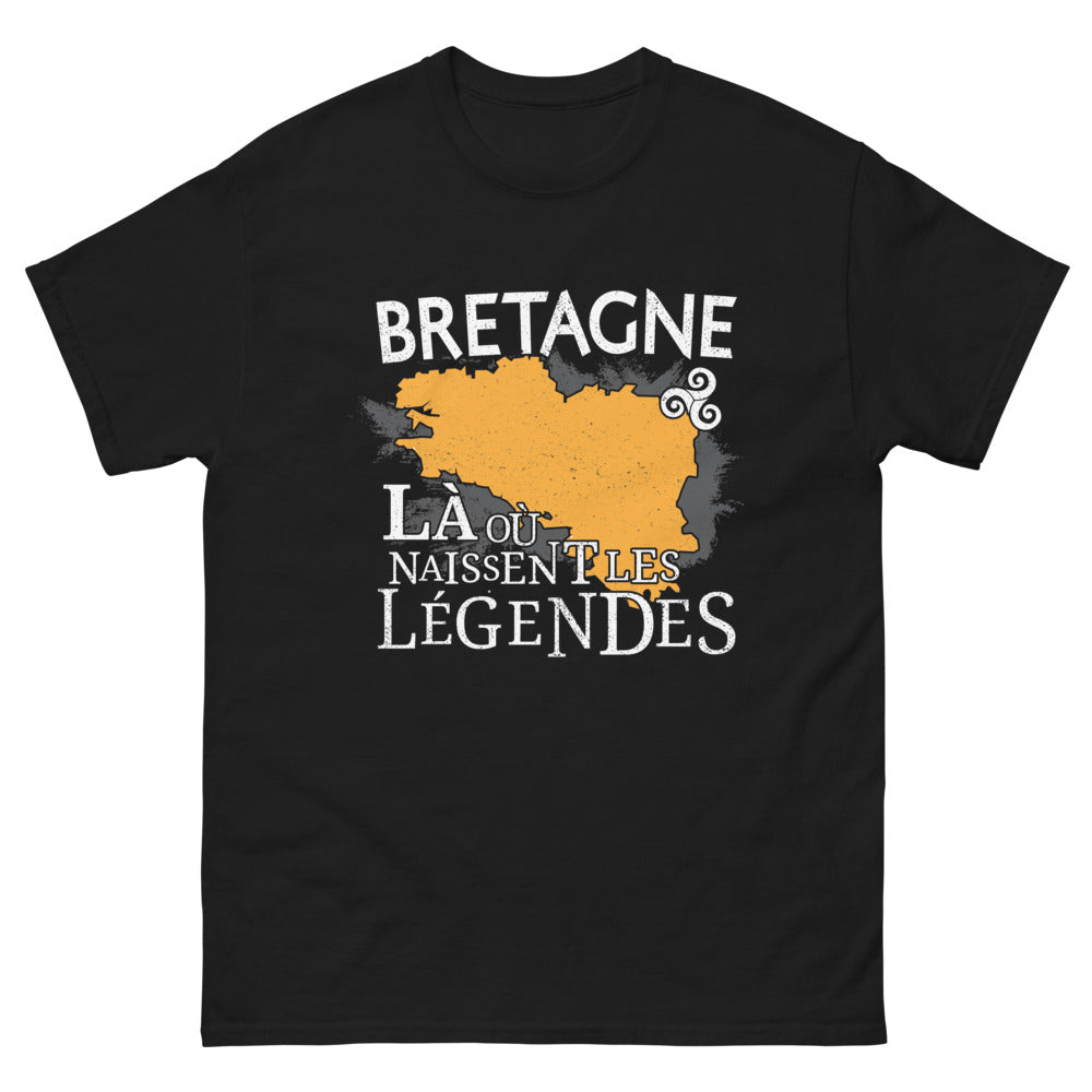 T-shirt Bretagne noir - Là où naissent les légendes