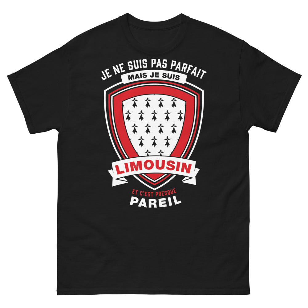 T-shirt Limousin noir - Je ne suis pas parfait mais je suis Limousin