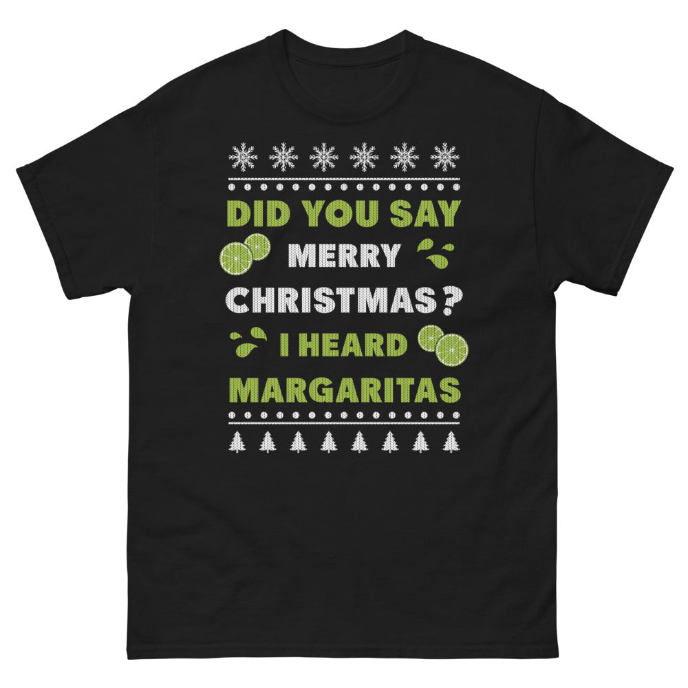 T-shirt Noël tropical noir - margaritas festives