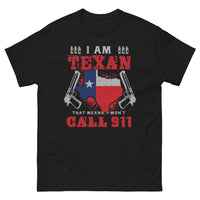 Thumbnail for T-shirt Texan noir - I Won't Call 911