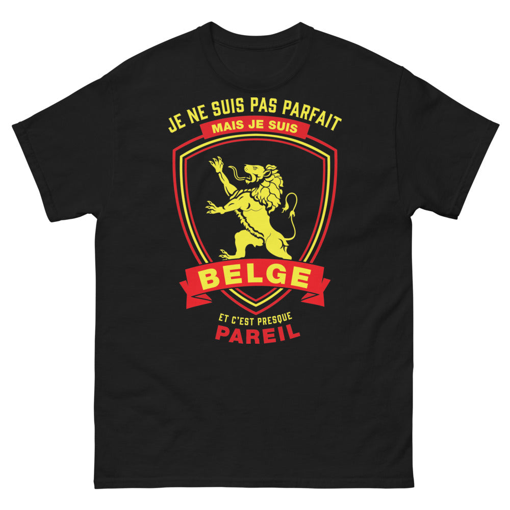 T-shirt Belgique noir - Je ne suis pas parfait mais Belge