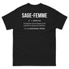 T-shirt Sage-femme noir - patience et magie