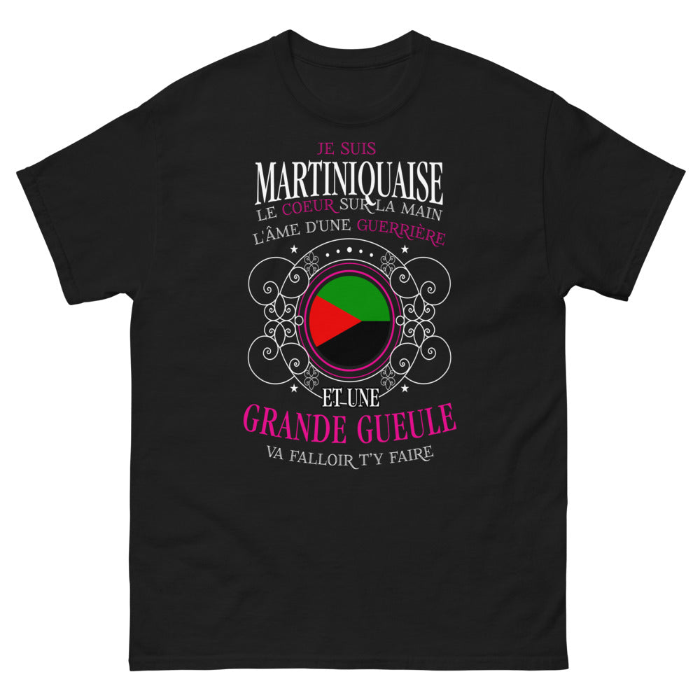 T-shirt Martiniquaise noir - cœur sur la main, grande gueule