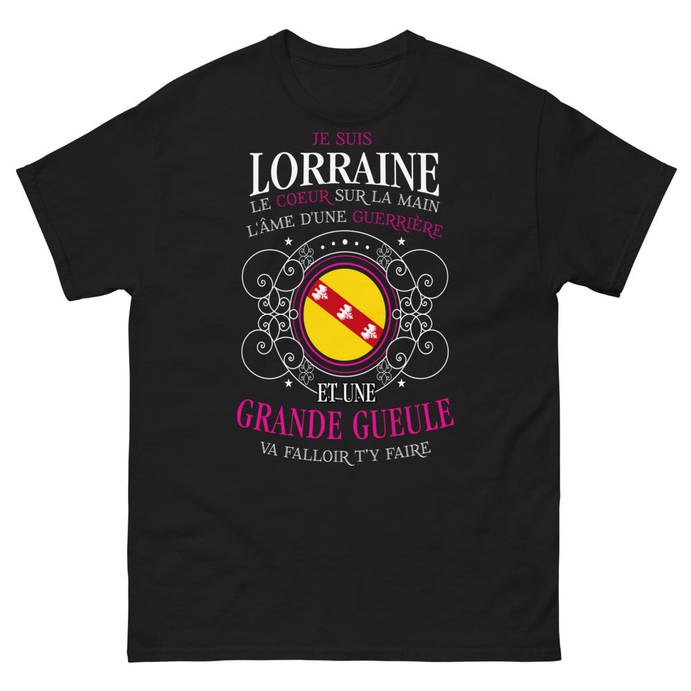 T-shirt Lorraine noir - Guerrière au Cœur Grand