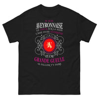 Thumbnail for T-shirt Aveyronnaise noir - cœur sur la main, âme de guerrière