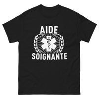 Thumbnail for T-shirt aide-soignante chic sombre noir - éclat discret et fierté