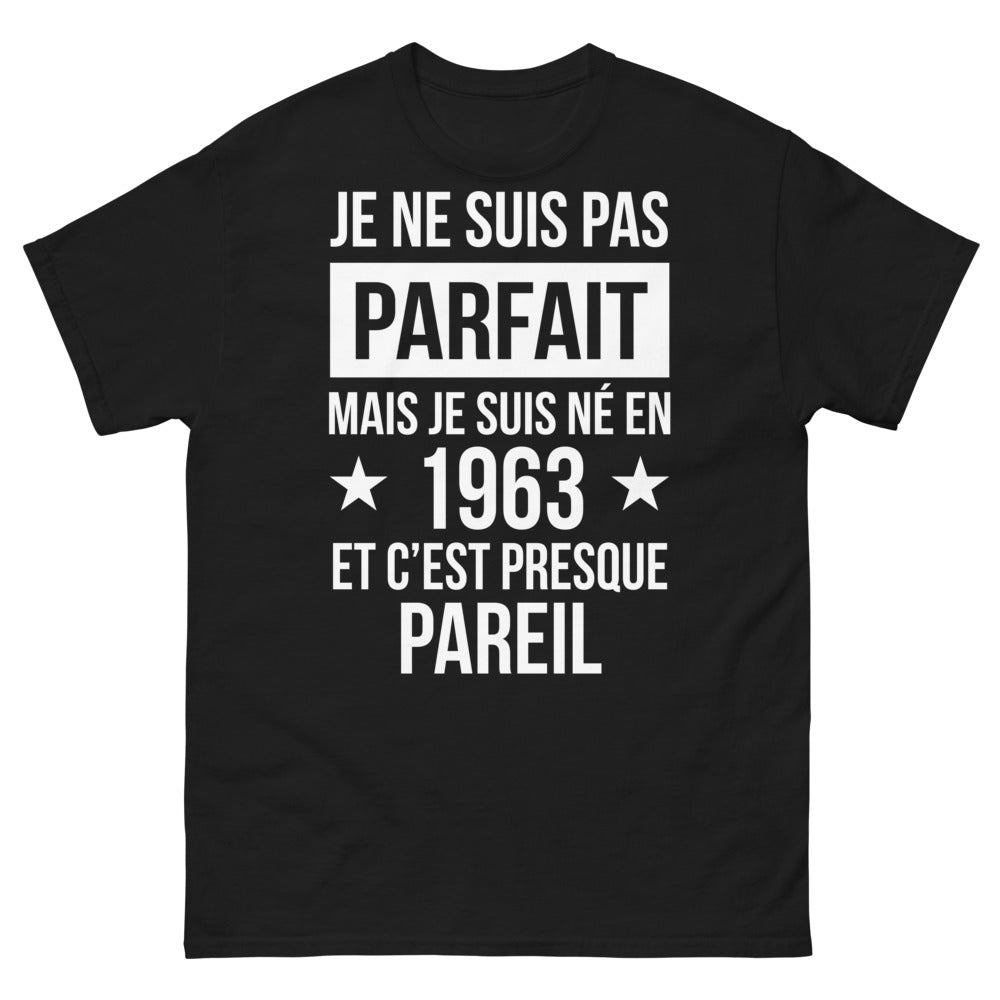 T-shirt année 1963 noir - pas parfait mais authentique