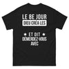 T-shirt humour noir noir - Le 8ème jour démerdez-vous