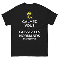 Thumbnail for T-shirt Normandie noir - Calmez-vous et laissez les Normands s'en occuper