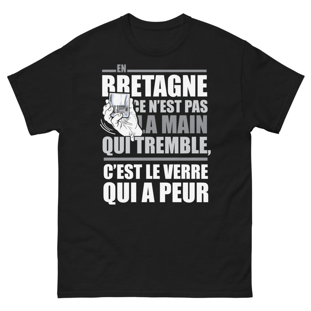 T-shirt Bretagne noir - le verre tremble avant ta main