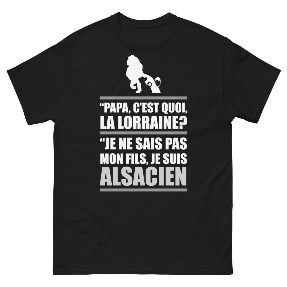 T-shirt Alsacien noir - Papa c'est quoi la Lorraine ?