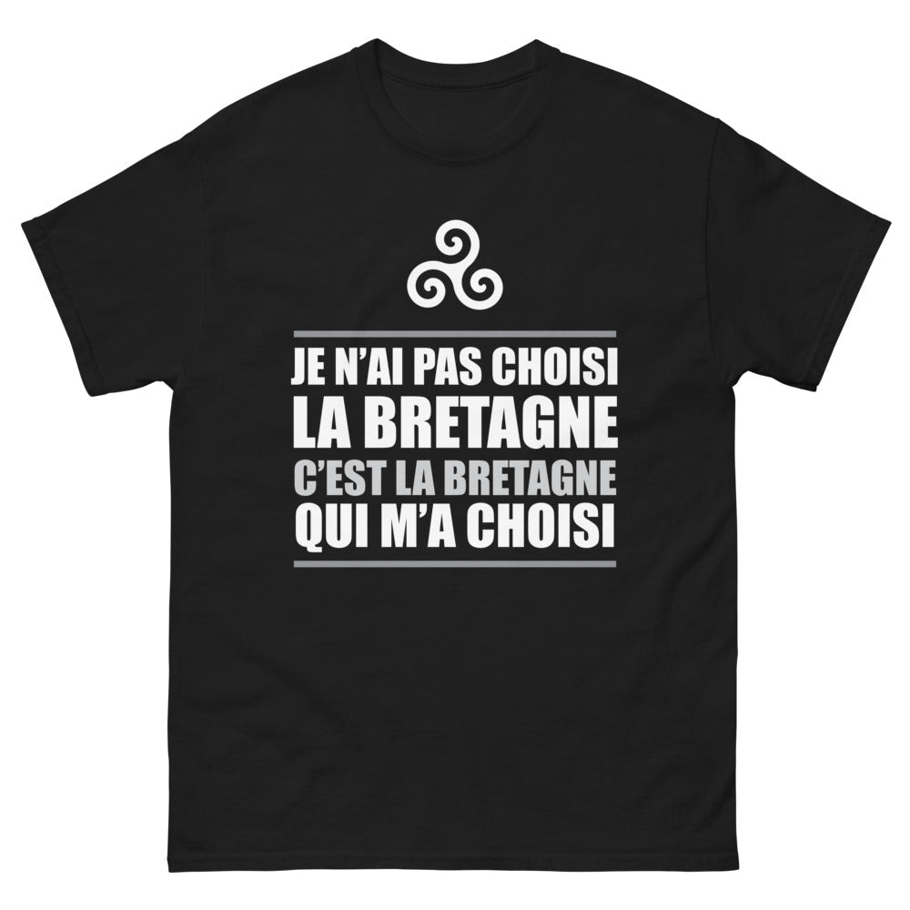 T-shirt Bretagne noir - Je n'ai pas choisi la Bretagne