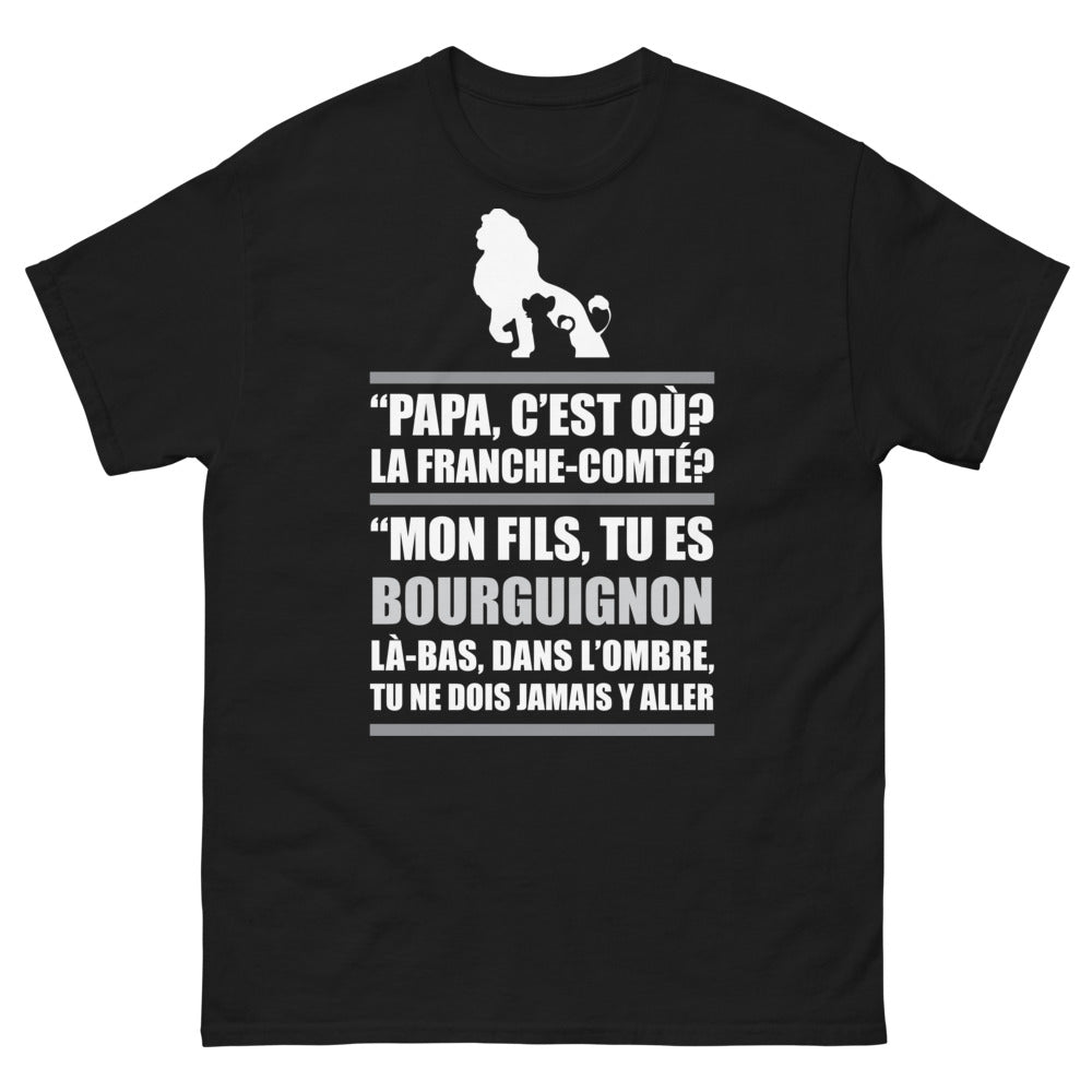 T-shirt Bourguignon noir - Papa, c'est où la Franche-Comté ?