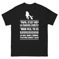 Thumbnail for T-shirt Bourguignon noir - Papa, c'est où la Franche-Comté ?
