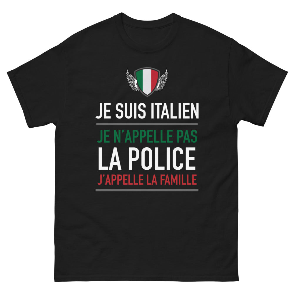 T-shirt Italie noir - clin d'œil à la famille