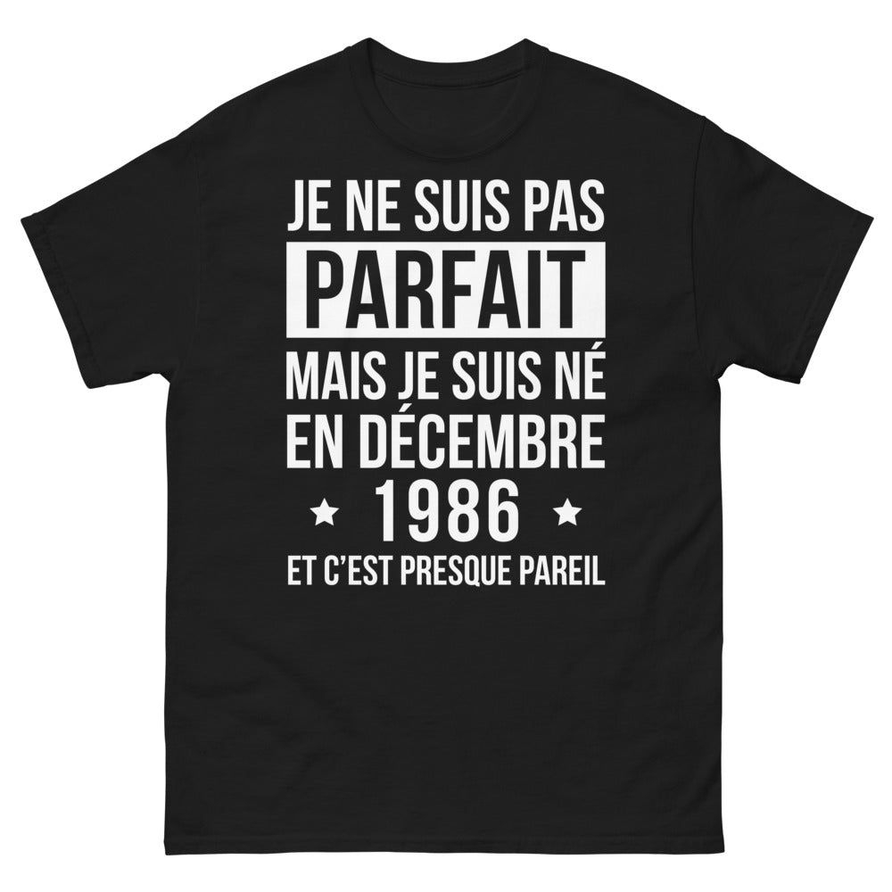 T-shirt Décembre 1986 noir - né en décembre 1986